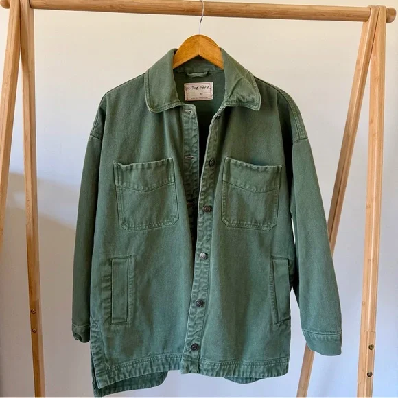Free People We The Free Madison City Denim Jacket in Army Green - XS - Picture 5 of 7